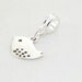 Cute silver bird dangle charm bead