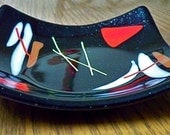 Black Abstract Fused Dish