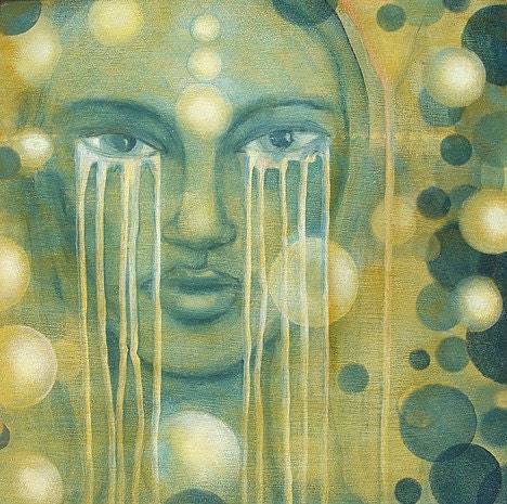 waterfall, ceramic art tile