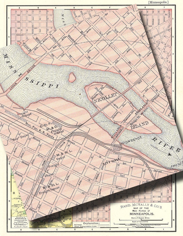 INSTANT DOWNLOAD..... Minneapolis Minnesota from 1895 ....digital map  no. 667