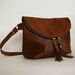 Foldover Day Traveler Bag in distressed chestnut leather, slouchy cross body leather bag, ready to ship