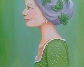 Original 12 x 9 acrylic painting - Tree Portrait - Lady of the Beech