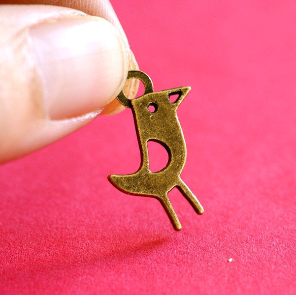 Lead Free 15pcs Antique Bronze Bird Pendants A100616-AB-LF
