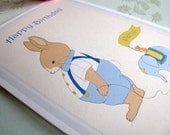 Off we Go - Bunny & his friends Birthday Card
