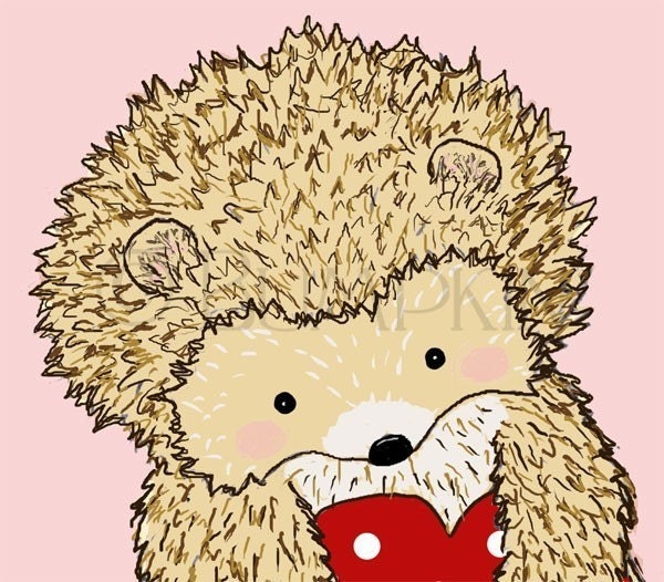 Hedgehog Love - Notecard