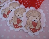 6 cameo Gift Tags - Hedgehog Love
