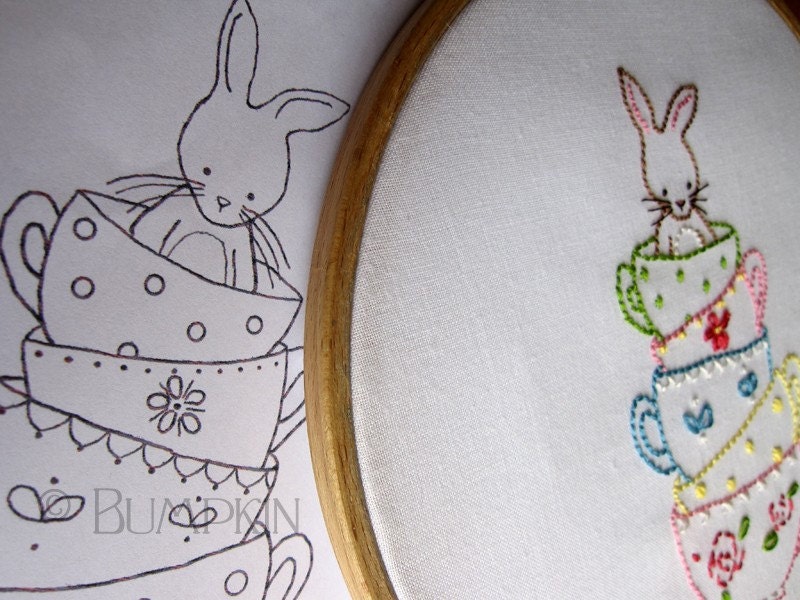 Friends for Tea Embroidery Set - 2 PDF Patterns