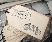 Wedding Escort Card Vintage Inspired Tandem Bicycle Tag - SunshineandRavioli