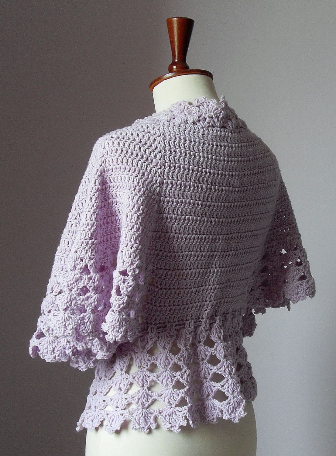 Crocheted bed jacket or light cardigan