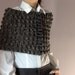 Reserved for MonicaI - Hand Crochet Capelet Bubbles - Handmade - Warm Shoulders - Brown, Grey, gold - Size M