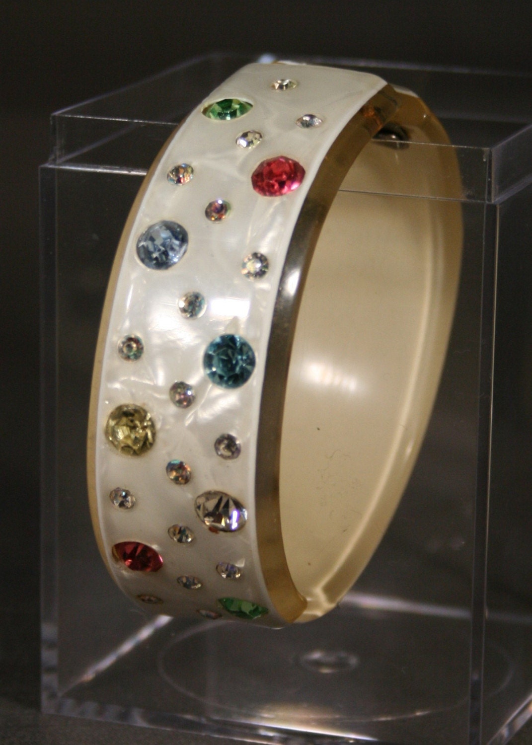 Large hinged Lucite Bracelet