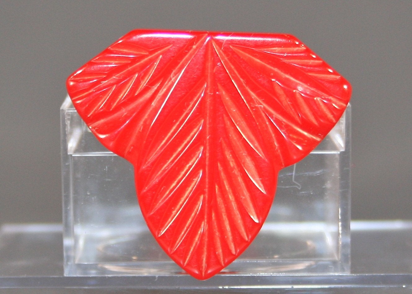 Red Bakelite Dress Clip