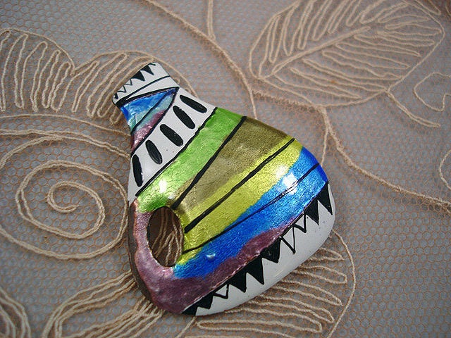SOUTH SOUTHWEST - 1980s vintage enamel southwest water jug brooch