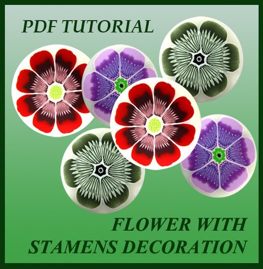 PDF Tutorial - How to creat flower with stamens decoration cane