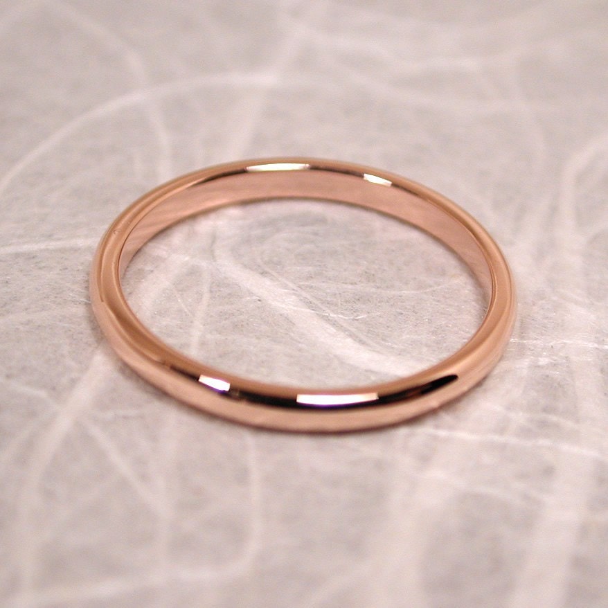 Size 6 Band 14k Wedding Ring Rose Gold Delicate Blush by 