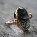 Mystical moss agate ring 14k rose pink gold jewelry