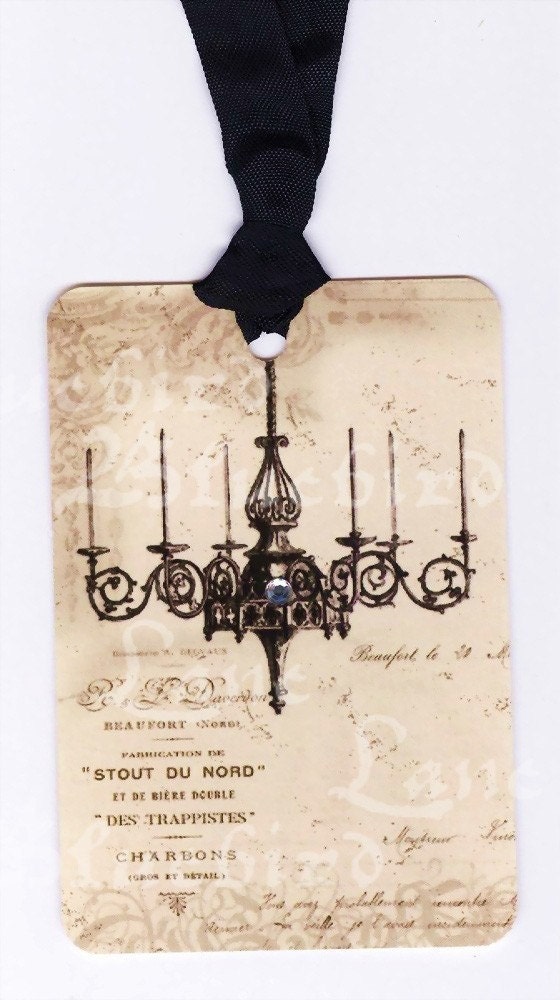 French Theme Wedding -  Gift Tags -  Romantic  Chandelier - Wedding Favors - Bridal Shower  by Bluebird Lane