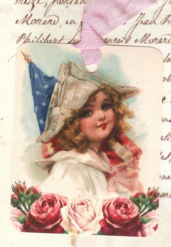 Gift Tags -  Vintage -  Patriotic - Fourth of July -   by Bluebird Lane