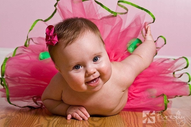 Poppin Pink and Lime Dress Up Tutu with Pom Poms Il_170x135