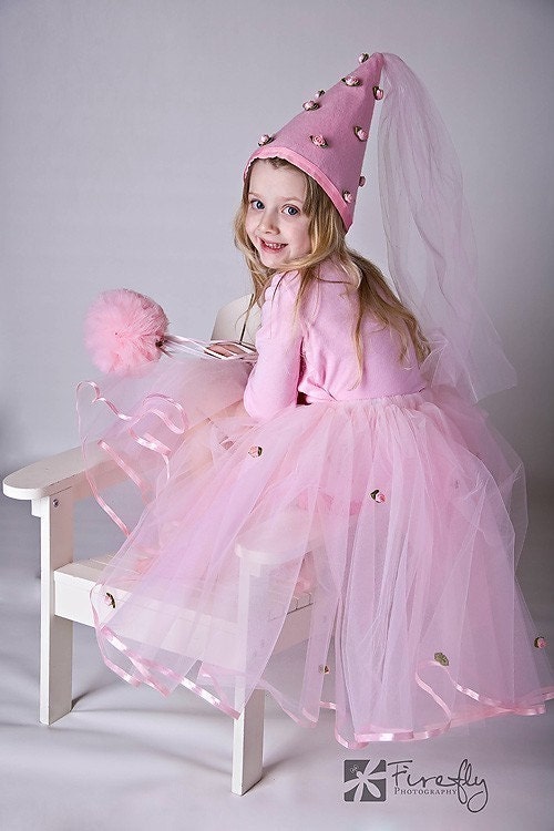 Pink Pretty As A Princess Costume Tutu Set with Hat and Wand - whimsywendy