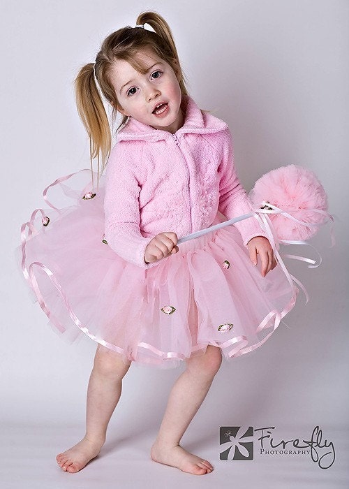Whisper Pink Dress Up BALLET Tutu with Blooming Satin Pink Roses