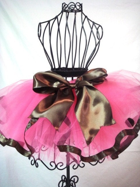 Chocolate Raspberry Tutu with Chocolate Bon Bon Pom Poms Il_570xn