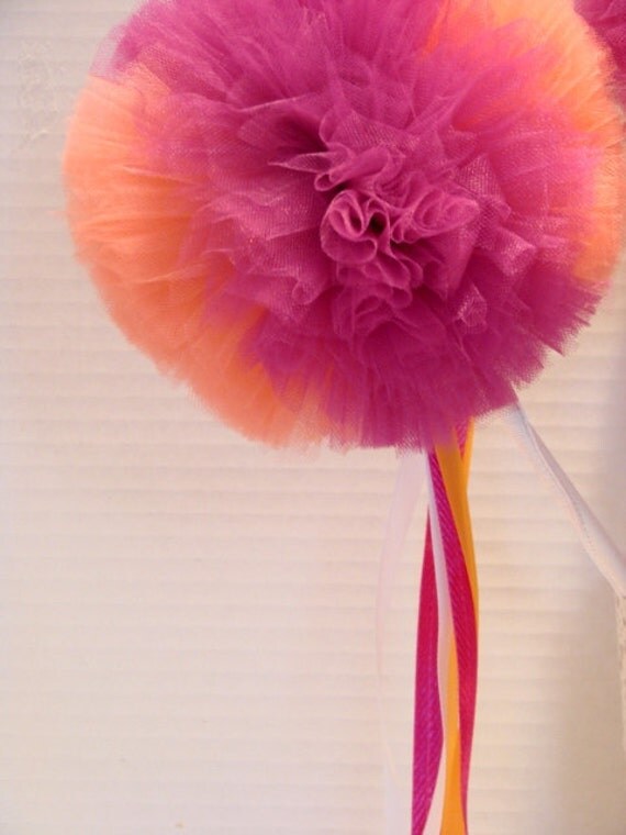 Fuschia and Coral Whimsy Wishing Wand With Trailing Ribbons Il_570xn