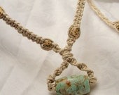 natural spiral adjustable unisex hemp necklace turquoise and beetle nut beads Free matching bracelet