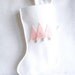 forest woodland trees Christmas Holiday felt stocking in pastel white, pink and gray for baby