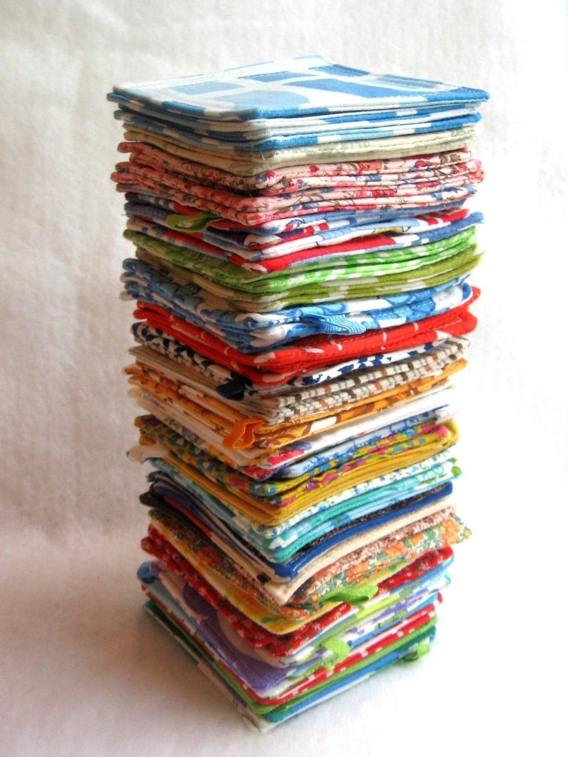 choose your own fabric...recycled vintage fabric quilt coasters - set of 4