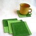 vintage recycled fabric quilt coasters - set of 4