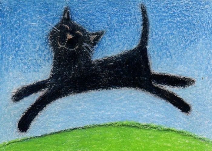 Springtime for Scruffy aceo art card
