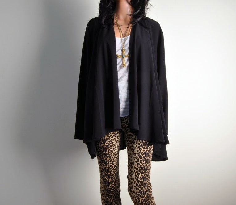 witches' rave vintage asymmetric draped avant garde jacket s m l