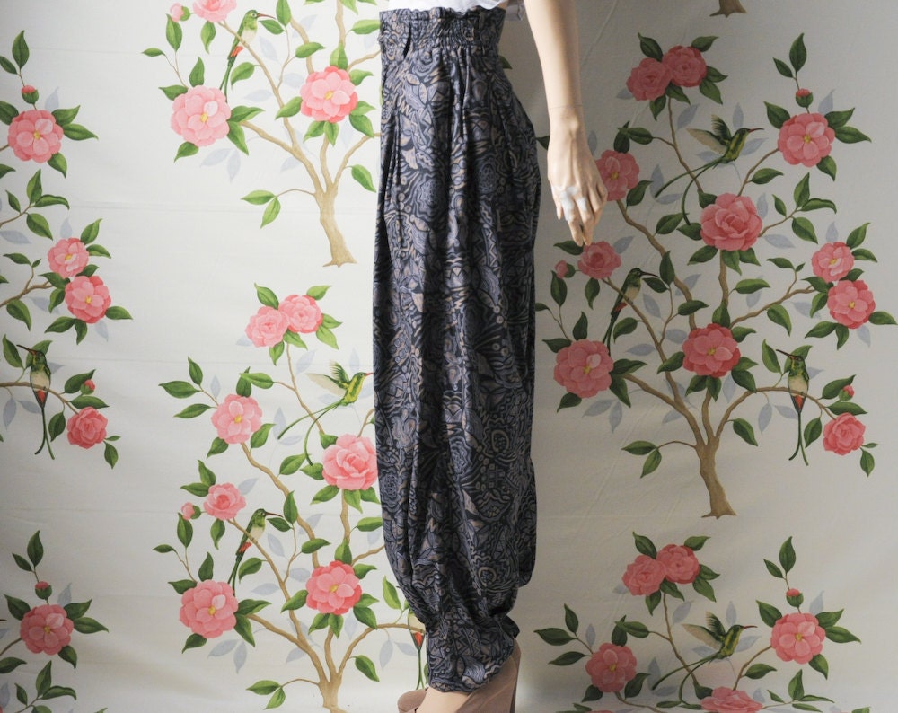KENZO tribal print baggy pants / harem / high waist / s / m