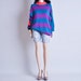 colorblock striped oversized sweater / s / m