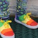 Hand painted rainbow sneakers for girls available in infant or toddler whole sizes 1 - 10