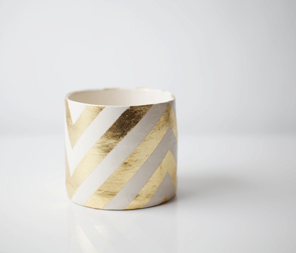 Gold Chevron Vessel