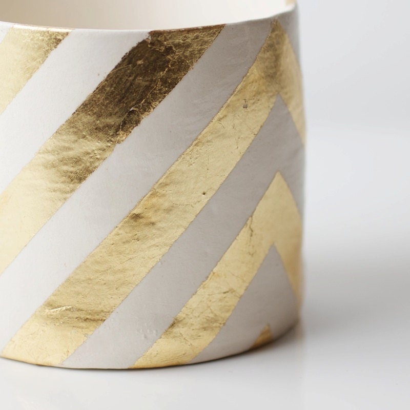 Gold Chevron Vessel