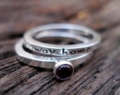 Your Choice Custom Inscription and Gemstone Stack Set