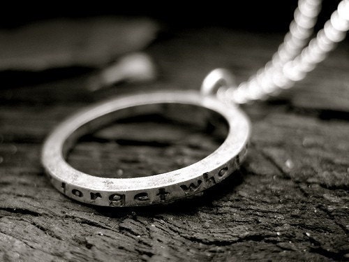 Personalized Message Hand stamped Custom Eternity Necklace