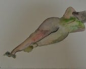 original watercolor sketch 'reclining nude'