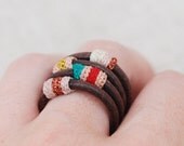set of 4 leather rings