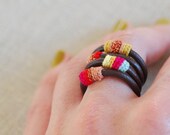 leather and cotton ring
