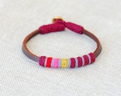 leather and crochet bracelet