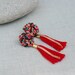 Textile chandelier earrings