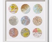 Nine star circles Art - Framed