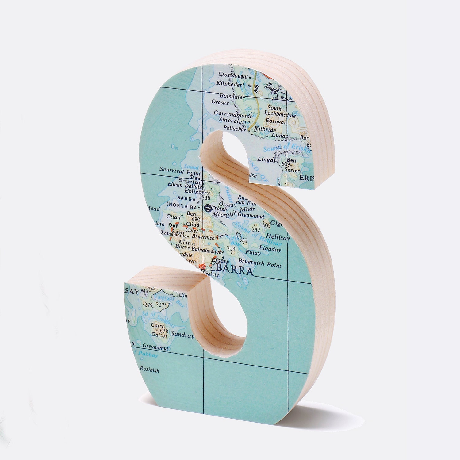 Set of three bespoke map Initials
