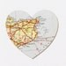 sixteen vintage map hearts - Unframed