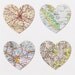 sixteen vintage map hearts - Unframed