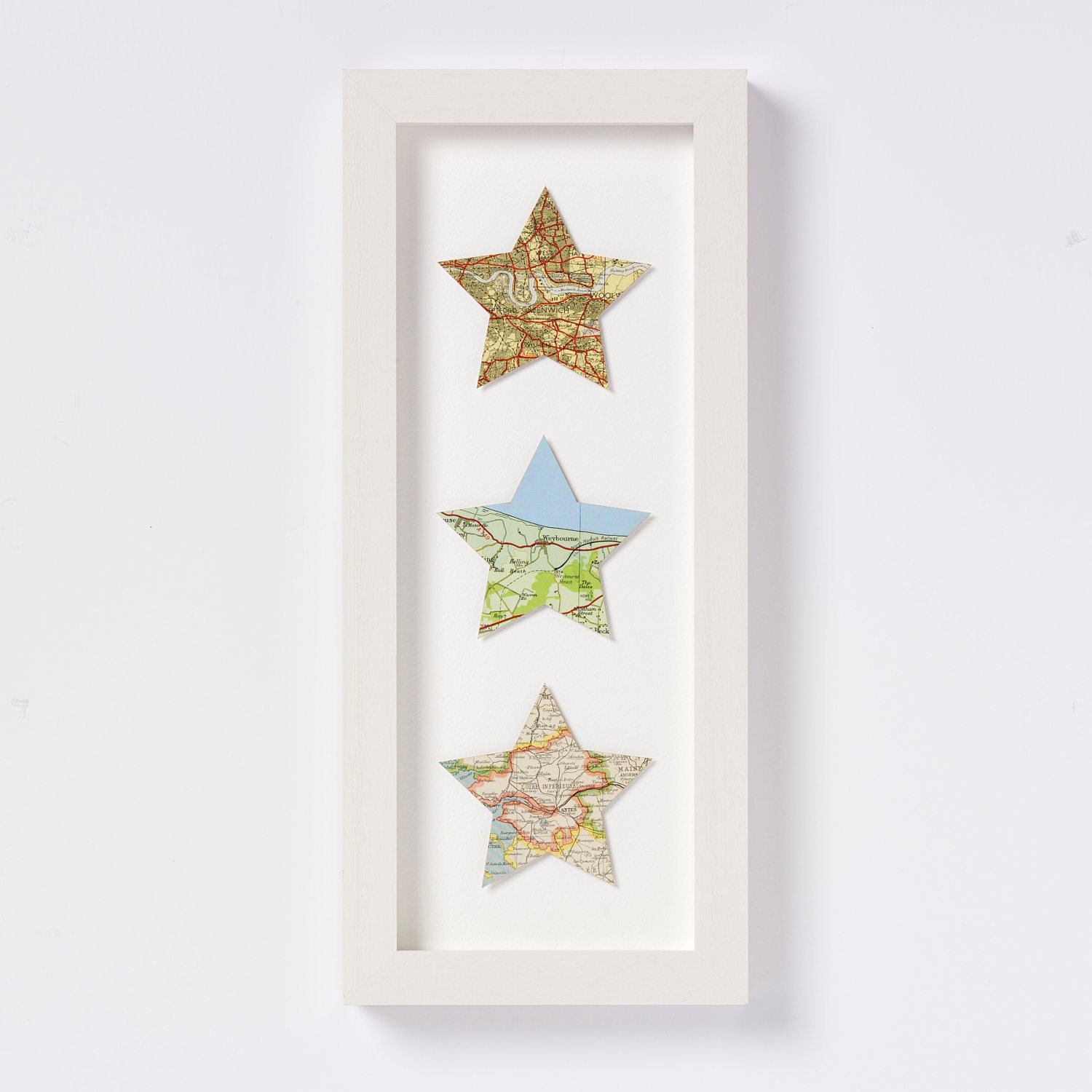 Trio of map stars - Unframed